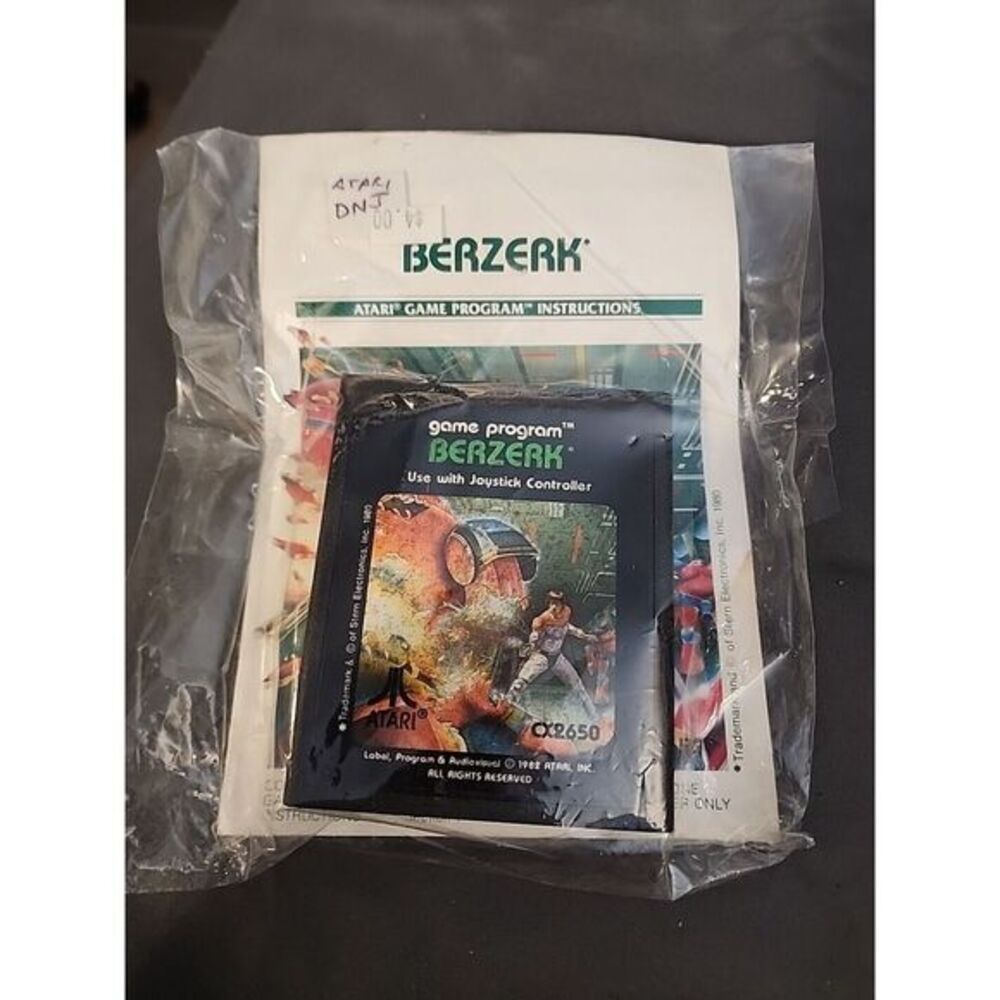 Vintage Atari CX2650 Video Game Program Berzerk 1982 And Manual